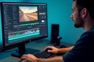 Person editing photos on a computer screen